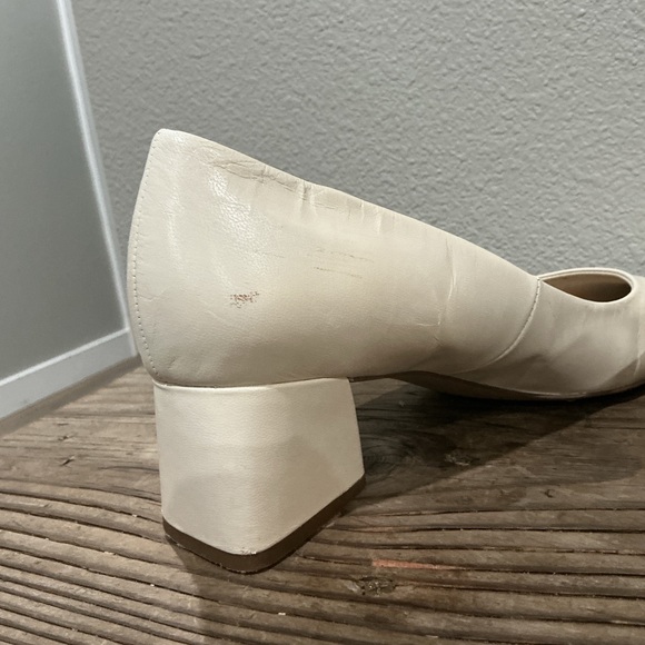 Franco Sarto Jesslyn Pumps White Leather Low Block Heel Size 11 - Picture 9 of 9